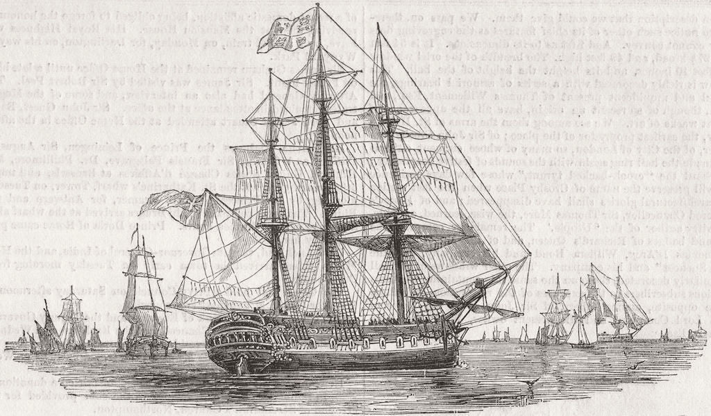 YACHTS. The Royal George yacht 1842 old antique vintage print picture